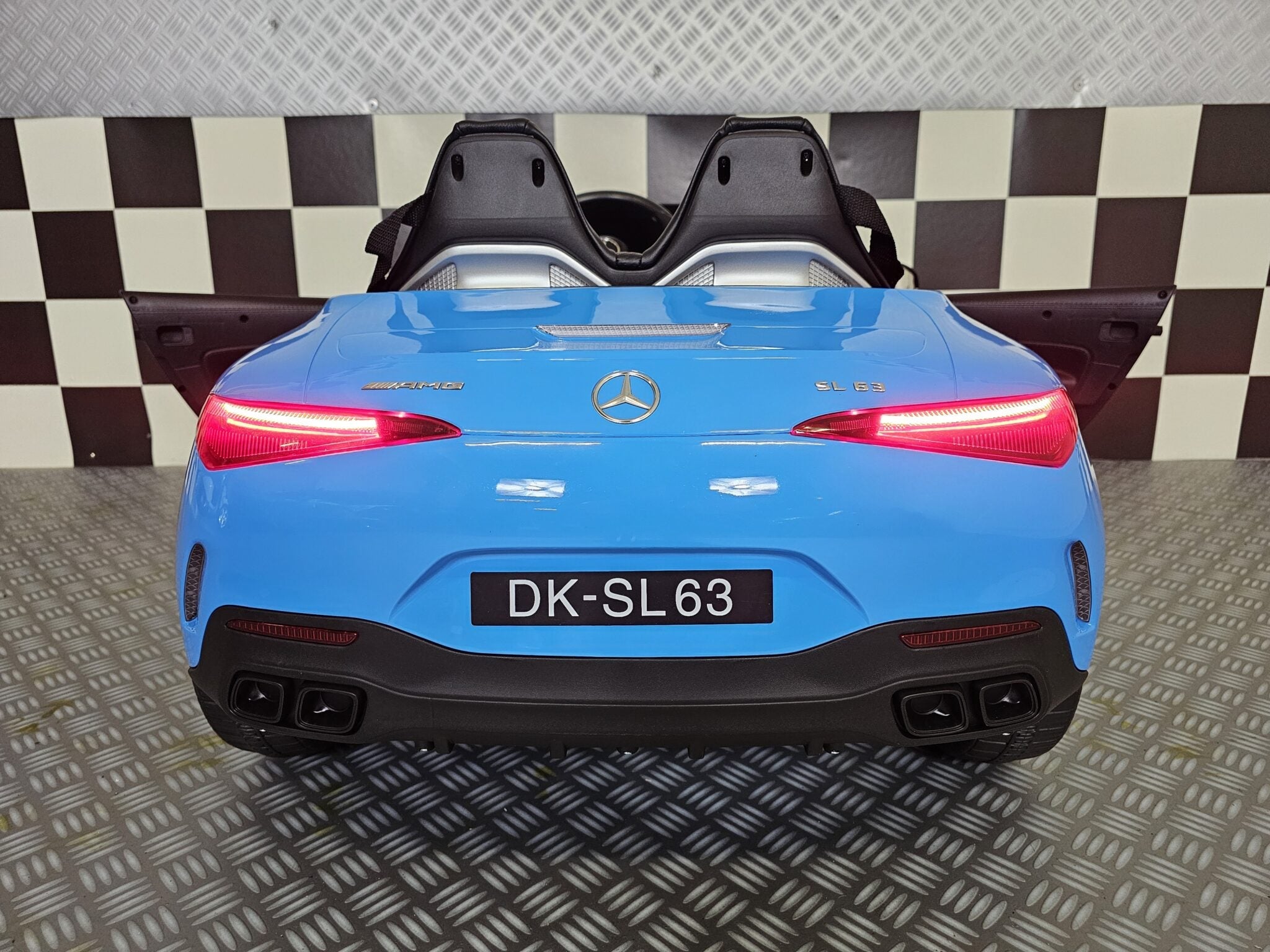 Elektrische kinderauto Mercedes SL63 12 volt metallic blauw