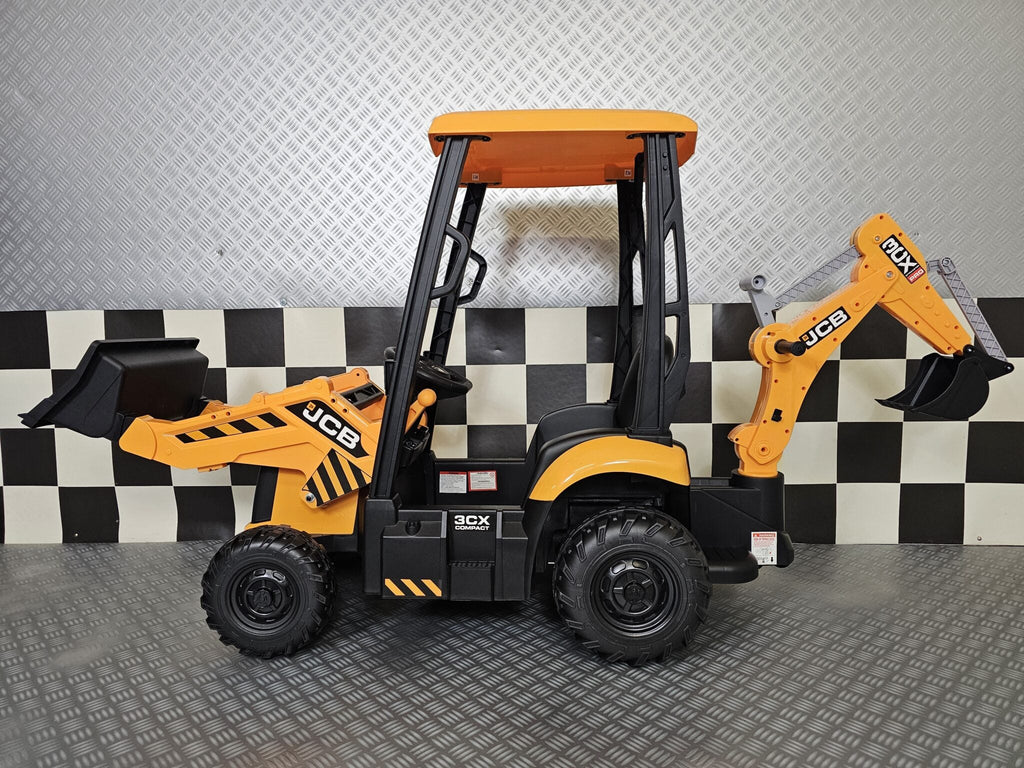 Elektrische kindertractor JCB Sitemaster met dak 12 volt