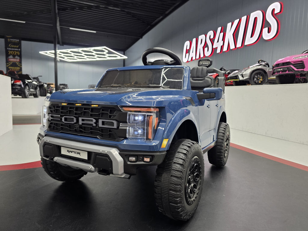 Ford Raptor 24V Electric Ride-On Truck – Blue 2-Seater with Remote Control, Bluetooth & LED Lights