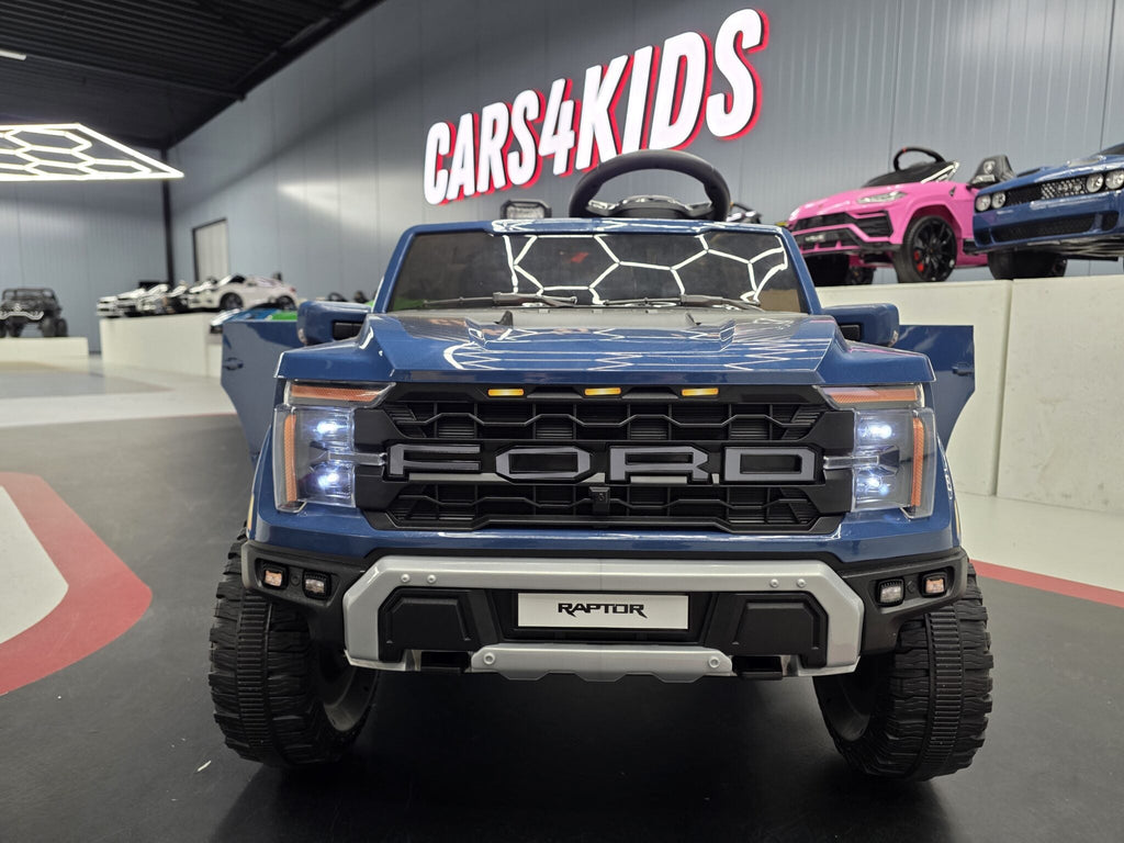 Ford Raptor 24V Electric Ride-On Truck – Blue 2-Seater with Remote Control, Bluetooth & LED Lights