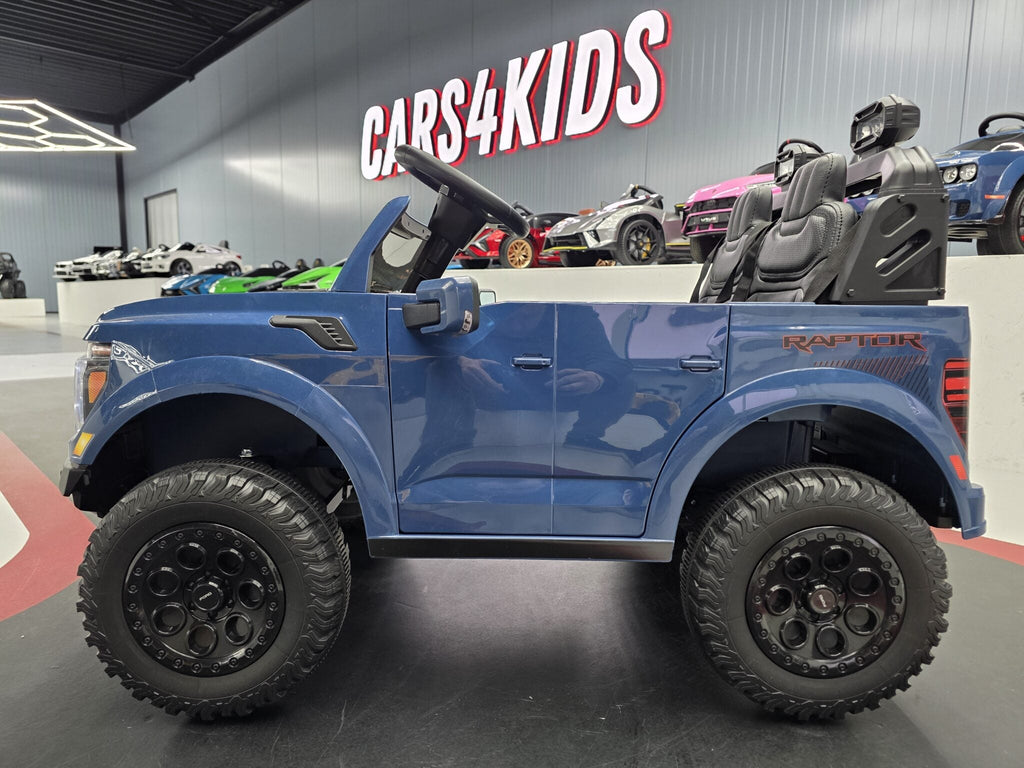 Ford Raptor 24V Electric Ride-On Truck – Blue 2-Seater with Remote Control, Bluetooth & LED Lights