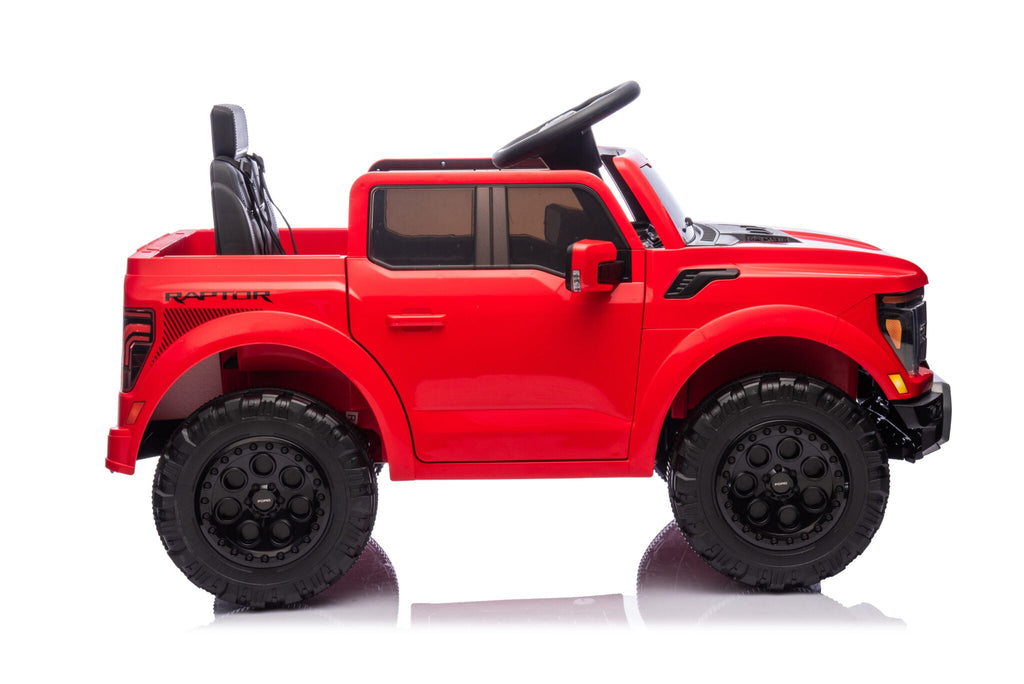 Ford Raptor 12V Electric Ride-On Truck – Red 1-Seater with Remote Control, Bluetooth & LED Lights