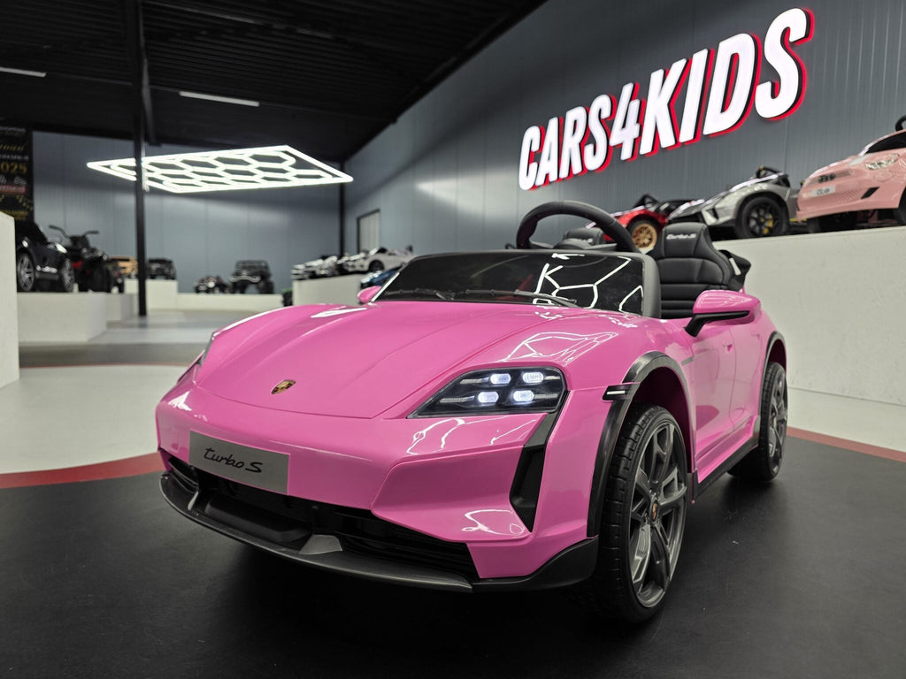 Kinderauto Porsche Taycan 2-persoons 24 volt roze
