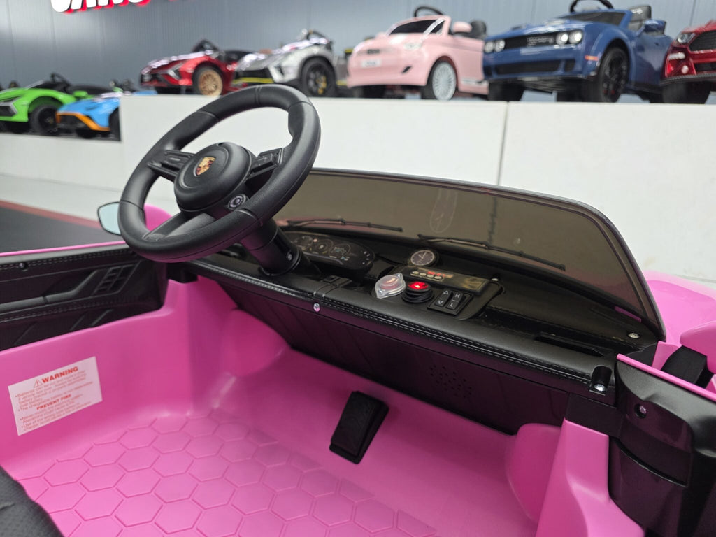 Kinderauto Porsche Taycan 2-persoons 24 volt roze