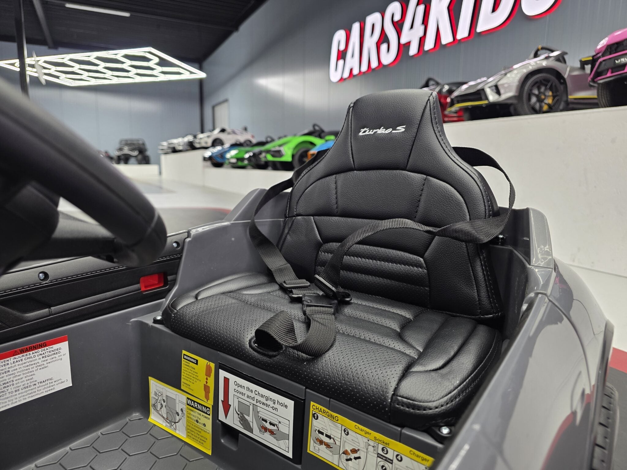 Porsche Taycan 12V Electric Ride-On Car – Grey 1-Seater with Remote Control, Bluetooth & LED Lights