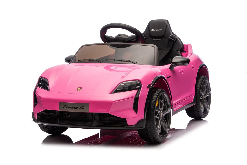 Elektrische kinderauto Porsche Taycan 1-persoons 12 volt roze