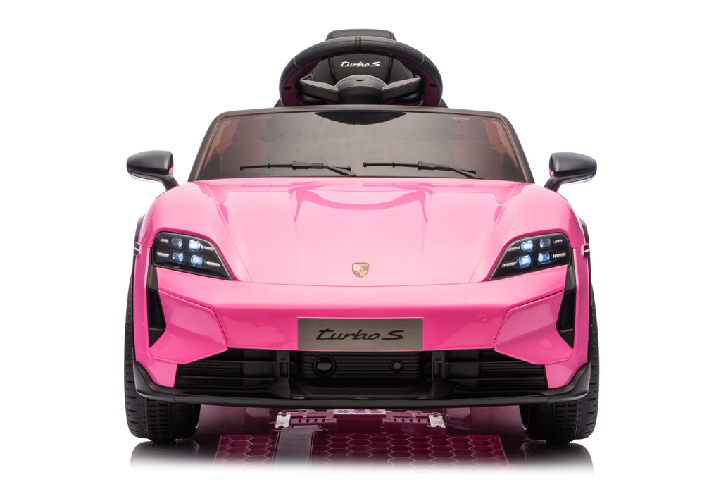 Elektrische kinderauto Porsche Taycan 1-persoons 12 volt roze