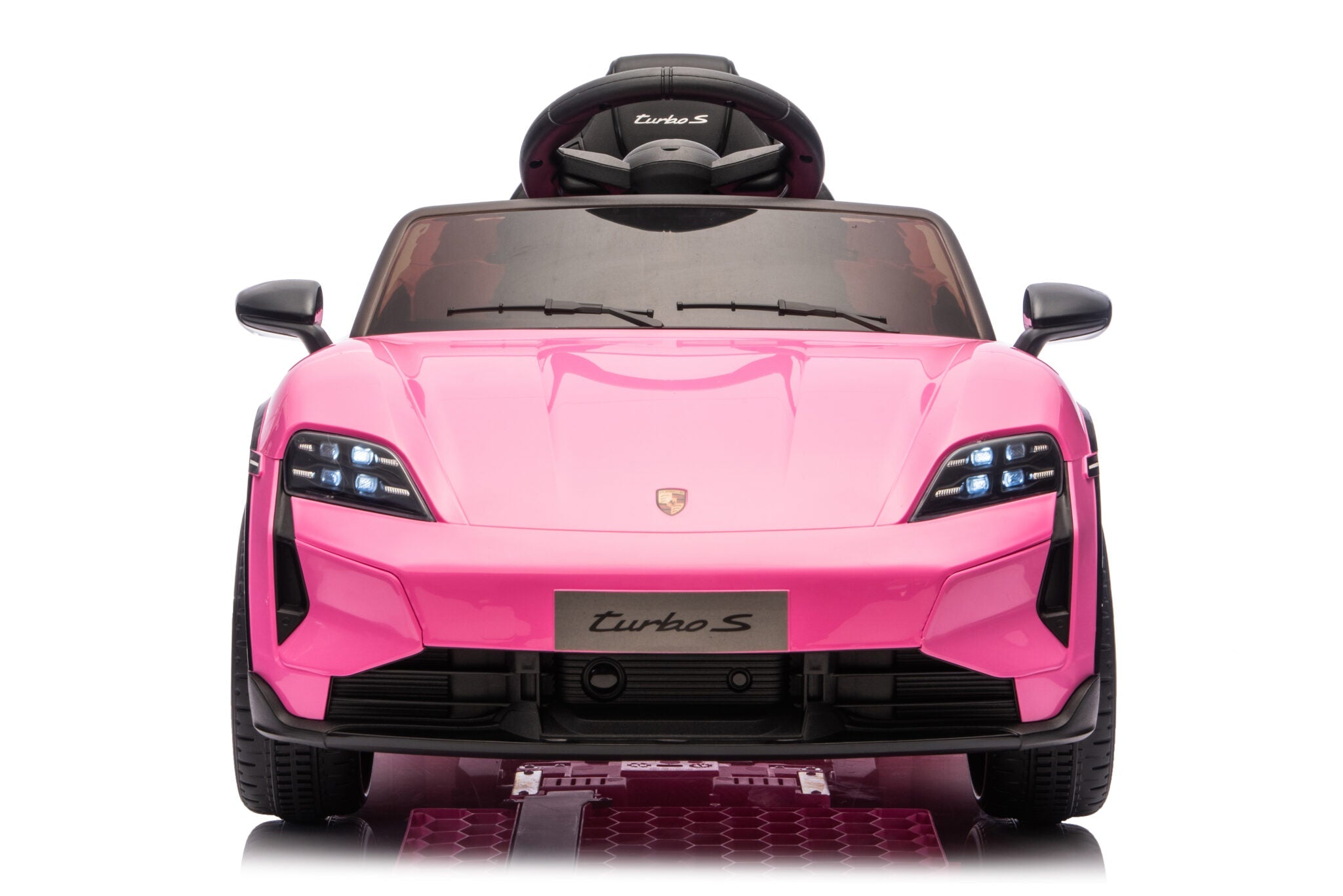 Elektrische kinderauto Porsche Taycan 1-persoons 12 volt roze