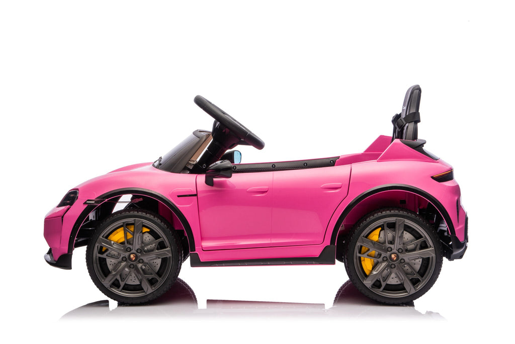 Elektrische kinderauto Porsche Taycan 1-persoons 12 volt roze