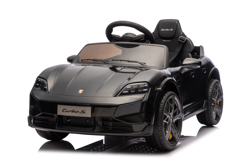 Kinderauto Porsche Taycan 1-persoons 12 volt zwart