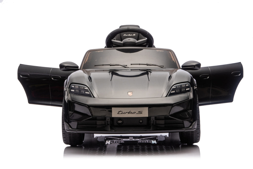 Kinderauto Porsche Taycan 1-persoons 12 volt zwart