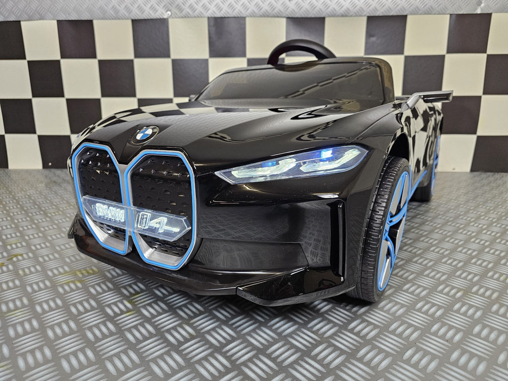 Elektrische kinderauto BMW i4 12 volt zwart