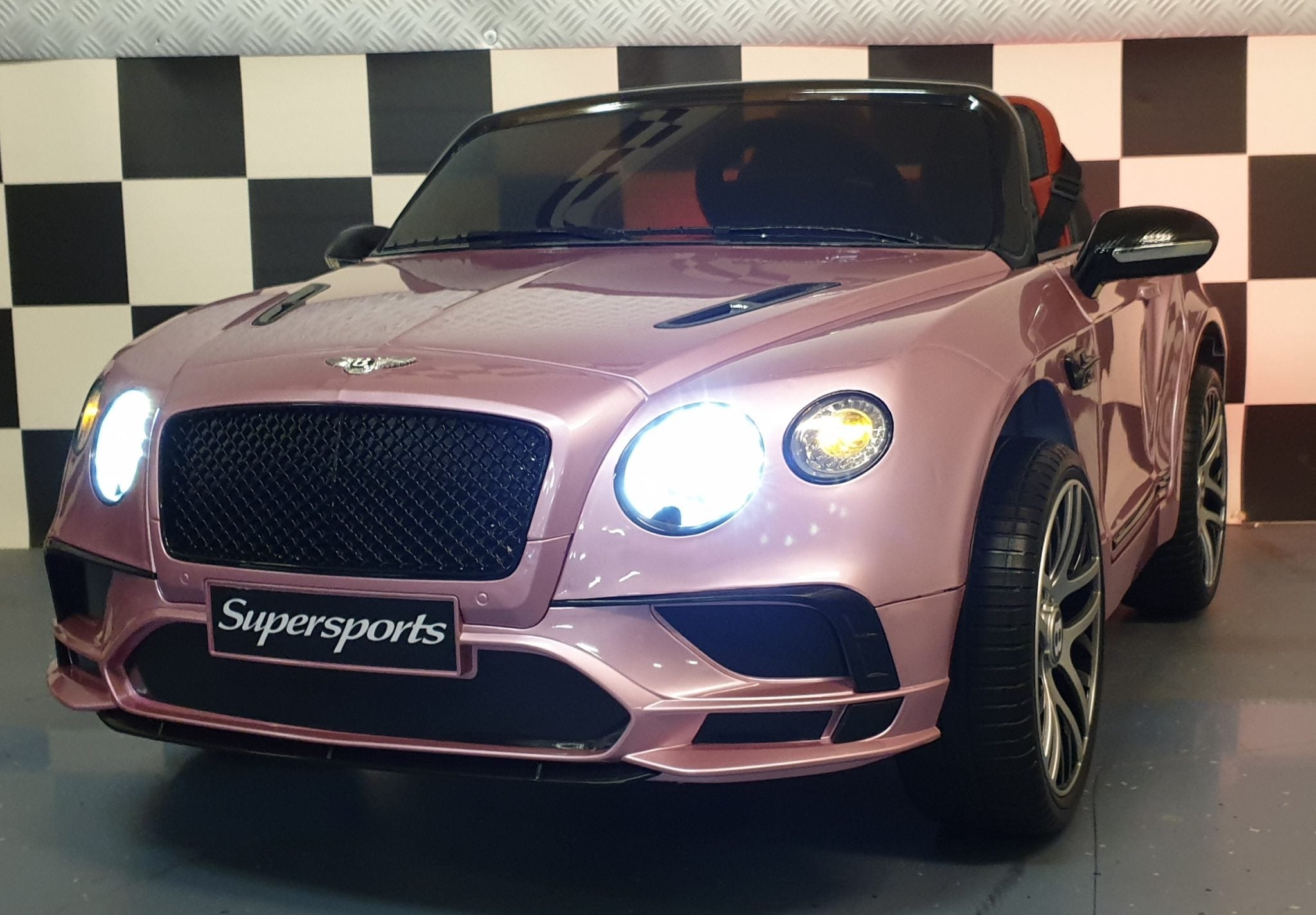 Bentley Continental 12V Electric Ride-On Car – Metallic Pink with Remote Control & Leather Seat