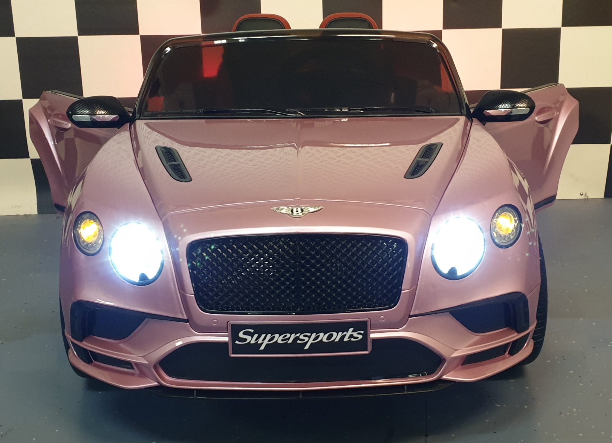 Bentley Continental 12V Electric Ride-On Car – Metallic Pink with Remote Control & Leather Seat