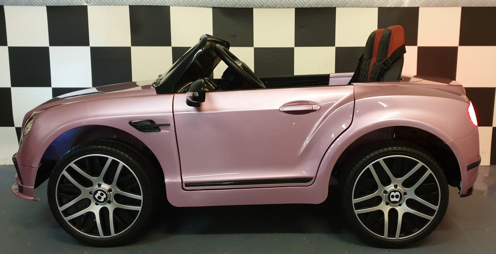 Bentley Continental 12V Electric Ride-On Car – Metallic Pink with Remote Control & Leather Seat