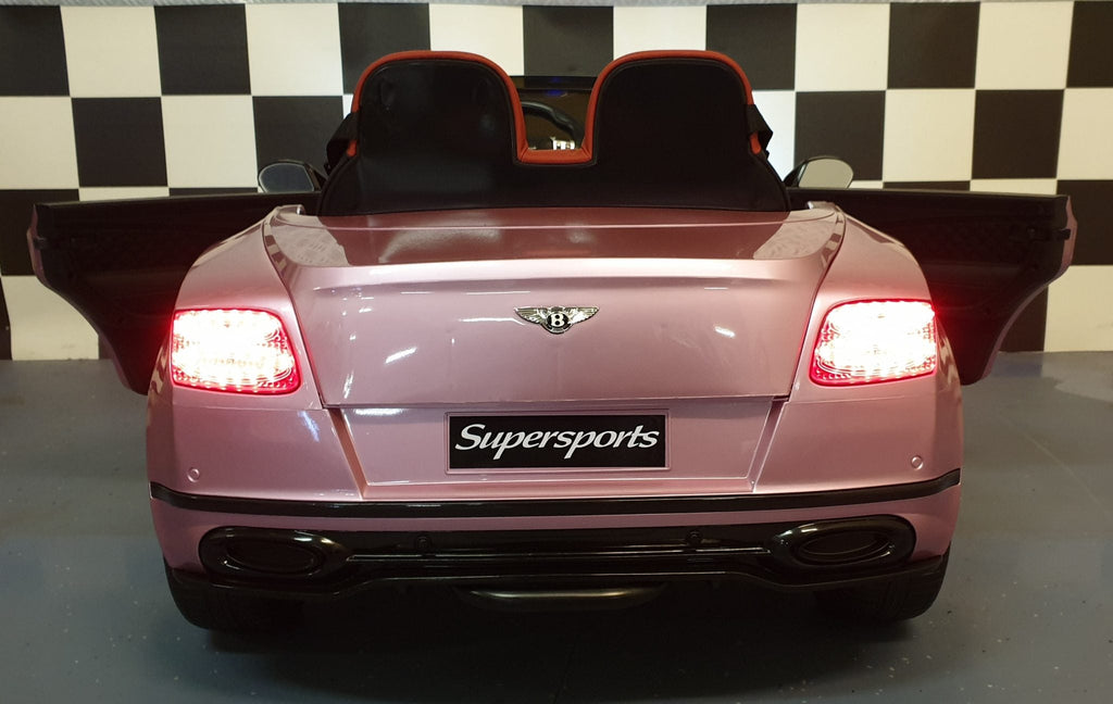 Bentley Continental 12V Electric Ride-On Car – Metallic Pink with Remote Control & Leather Seat