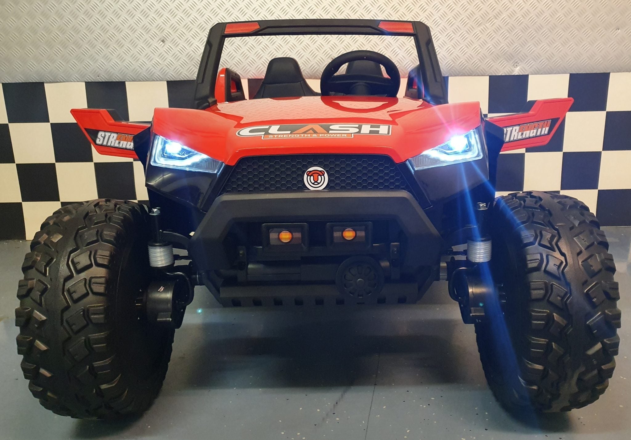 Power Buggy 24 volt, 4-wielaandrijving met afstandsbediening voor 2 kinderen, rood