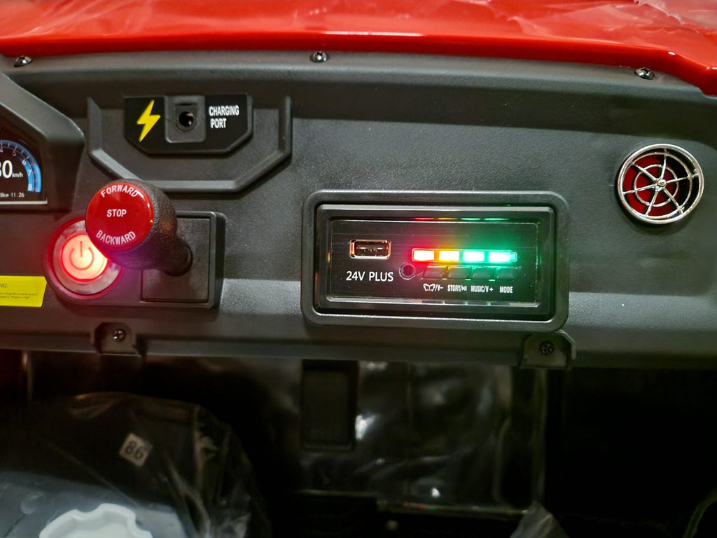 Power Buggy 24 volt, 4-wielaandrijving met afstandsbediening voor 2 kinderen, rood