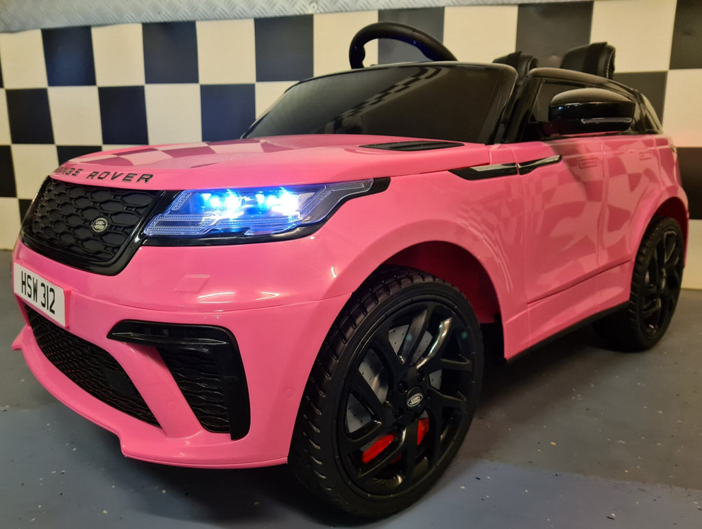 Range Rover Velar 12 volt 2,4 GHz RC roze batterij-aangedreven kinderauto