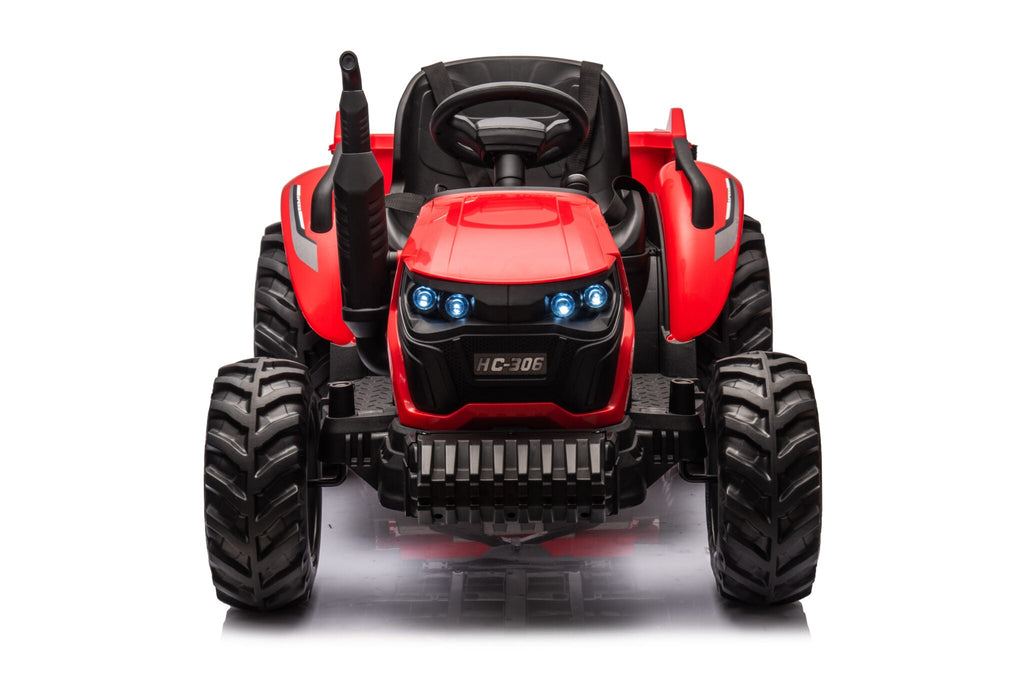 Elektrische kindertractor 24 volt met aanhanger rood