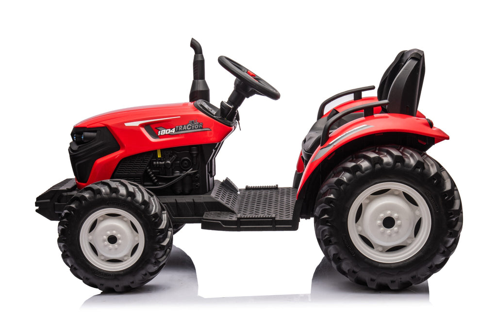Elektrische kindertractor 24 volt met aanhanger rood