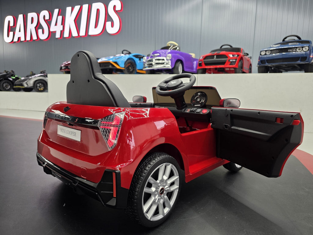 Kinderauto Mini Cooper S 12 volt metallic rood