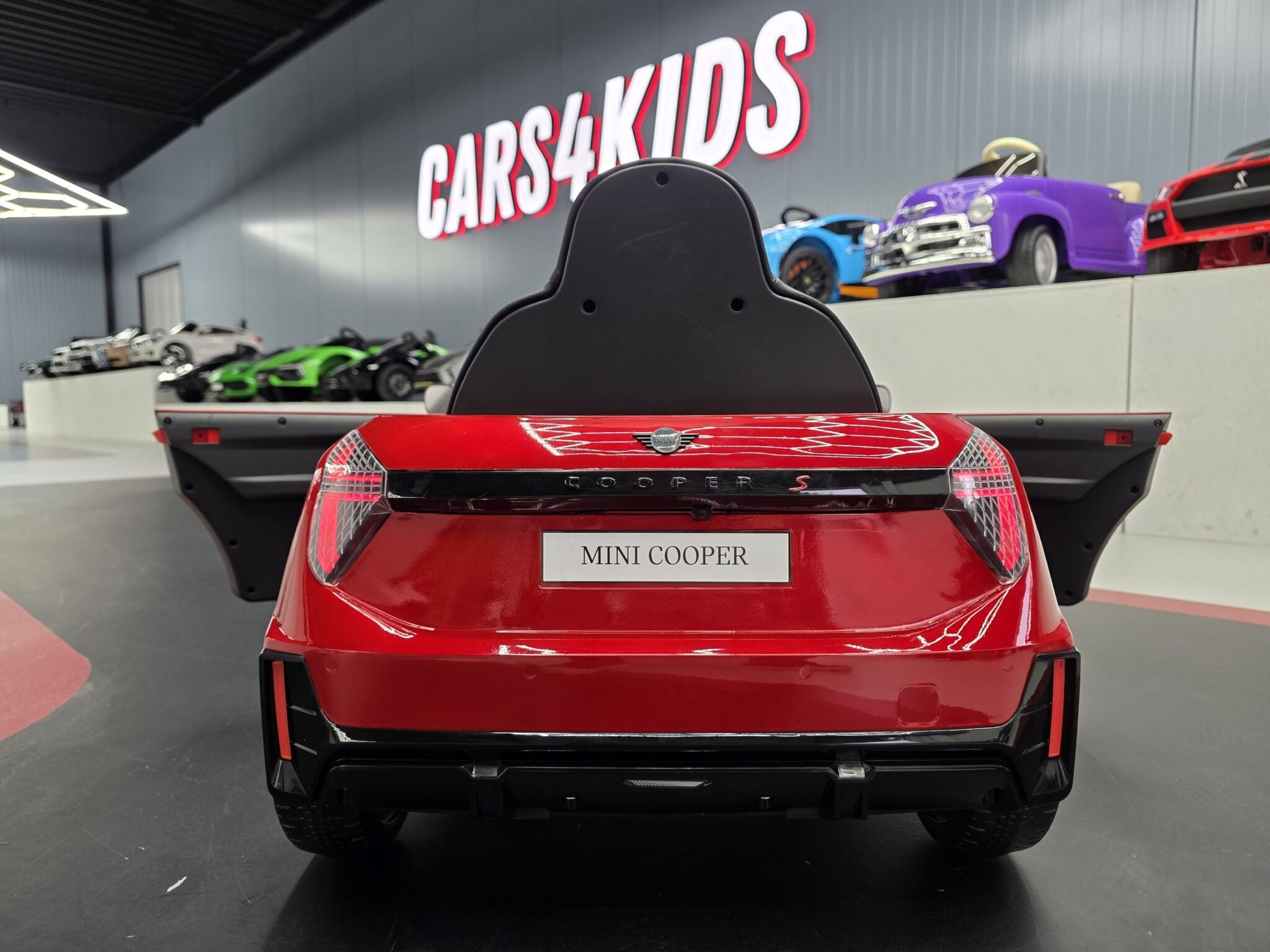 Kinderauto Mini Cooper S 12 volt metallic rood
