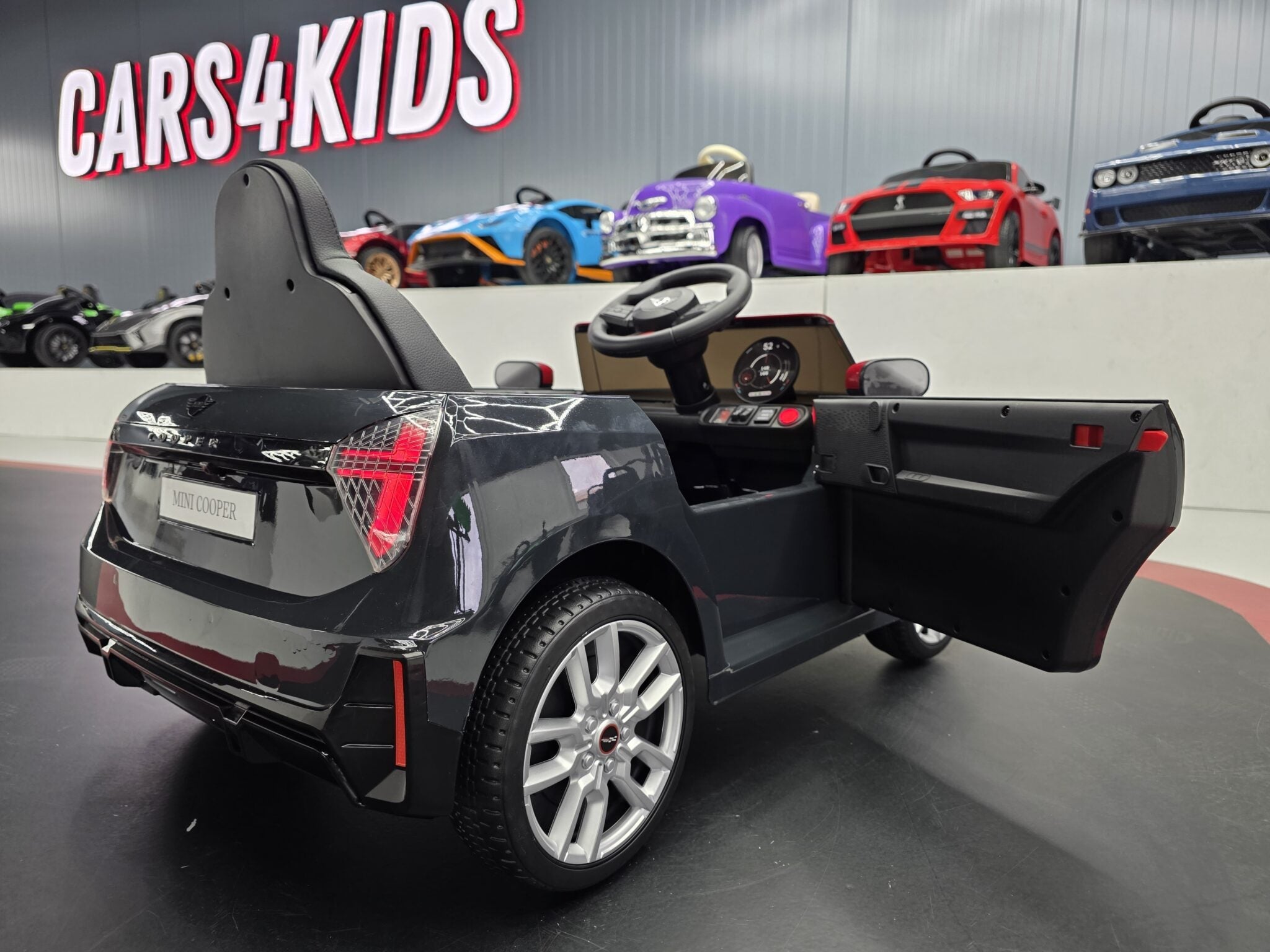 Mini Cooper S Electric Ride-On Car – 12V Metallic Black