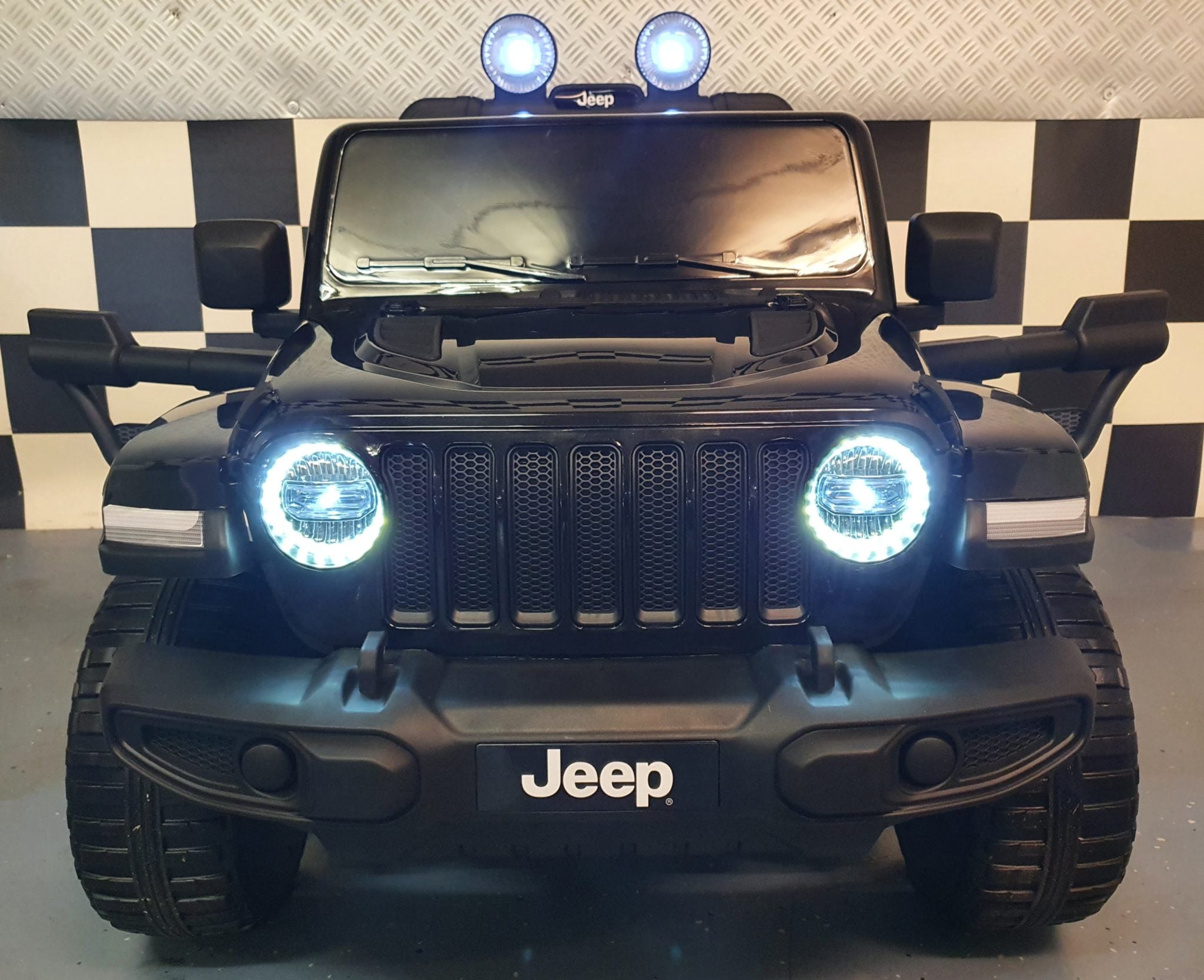 Jeep Wrangler elektrische kinderauto 12 volt 4-wielaandrijving afstandsbediening zwart