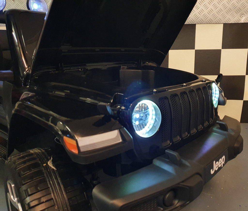 Jeep Wrangler elektrische kinderauto 12 volt 4-wielaandrijving afstandsbediening zwart