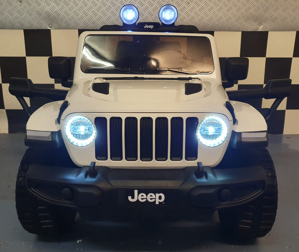 Jeep Wrangler kinderauto 12 volt vierwielaandrijving RC wit