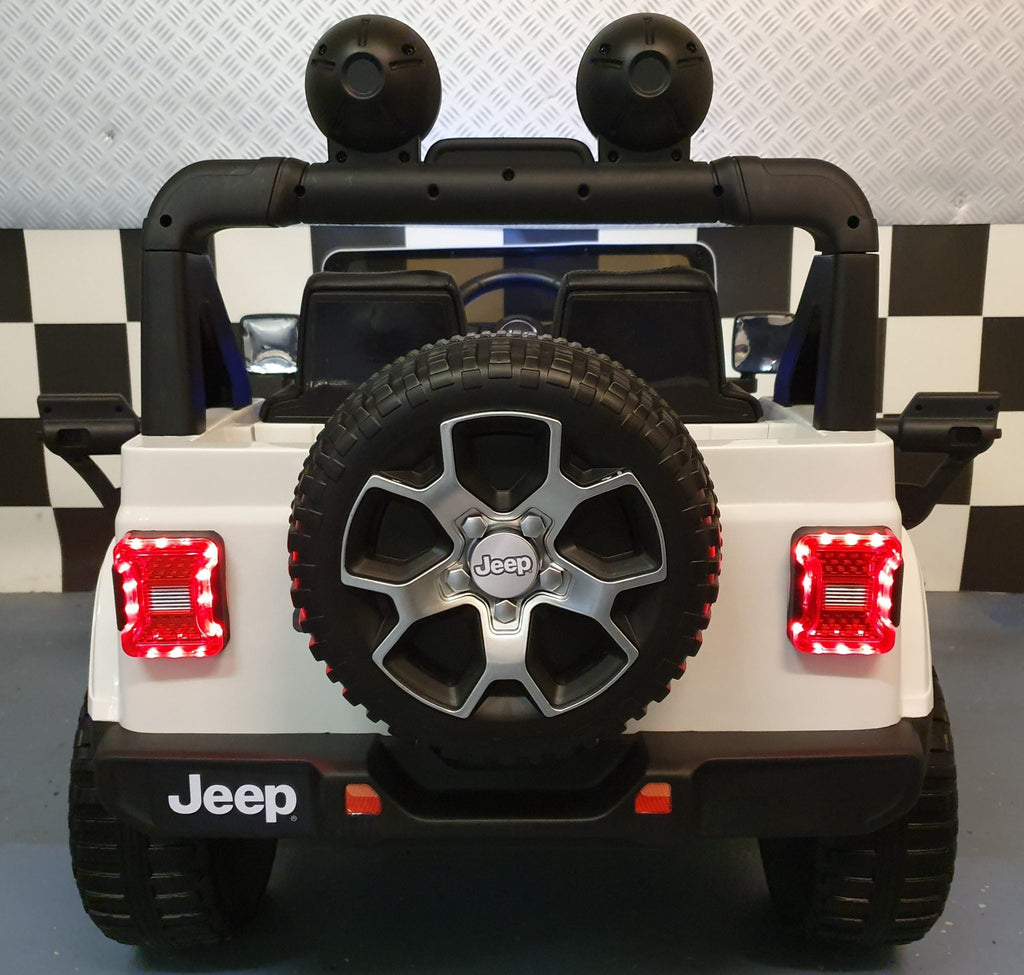 Jeep Wrangler kinderauto 12 volt vierwielaandrijving RC wit