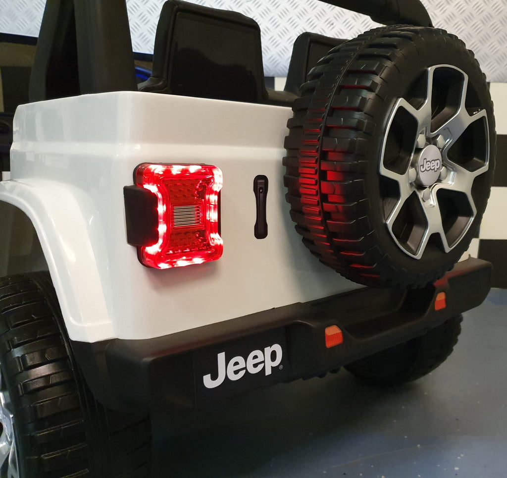 Jeep Wrangler kinderauto 12 volt vierwielaandrijving RC wit