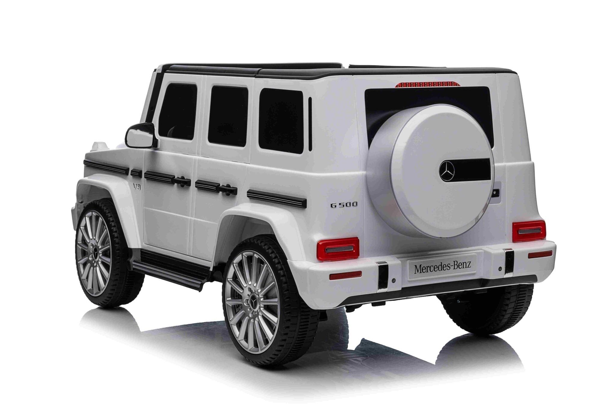 Mercedes G500 12V Electric Ride-On Car – White with Remote Control, LED Lights & Leather Seat