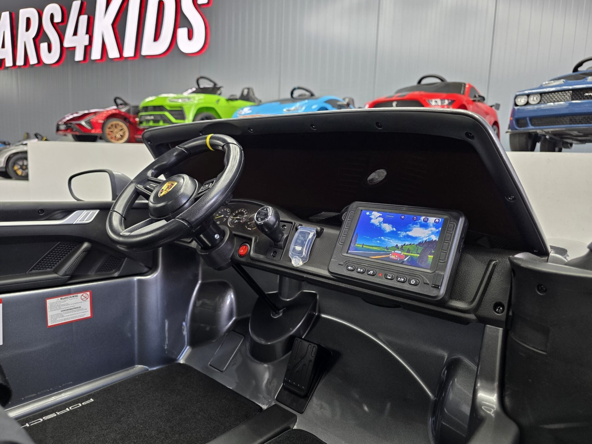 Porsche 911 GT3 24-volt elektrische kinderauto metallic grijs