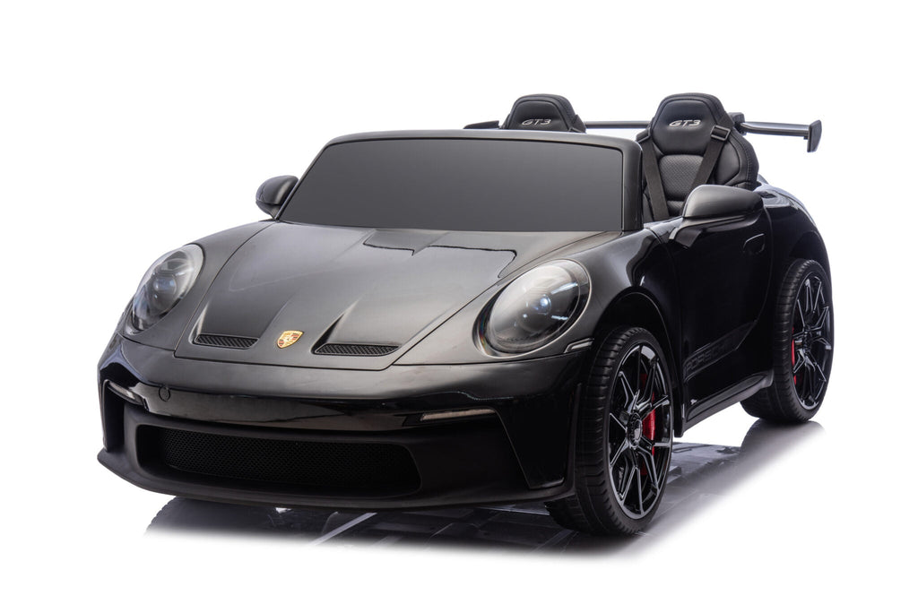 Porsche 911 24-volt GT3 elektrische kinderauto metallic zwart met MP4-speler