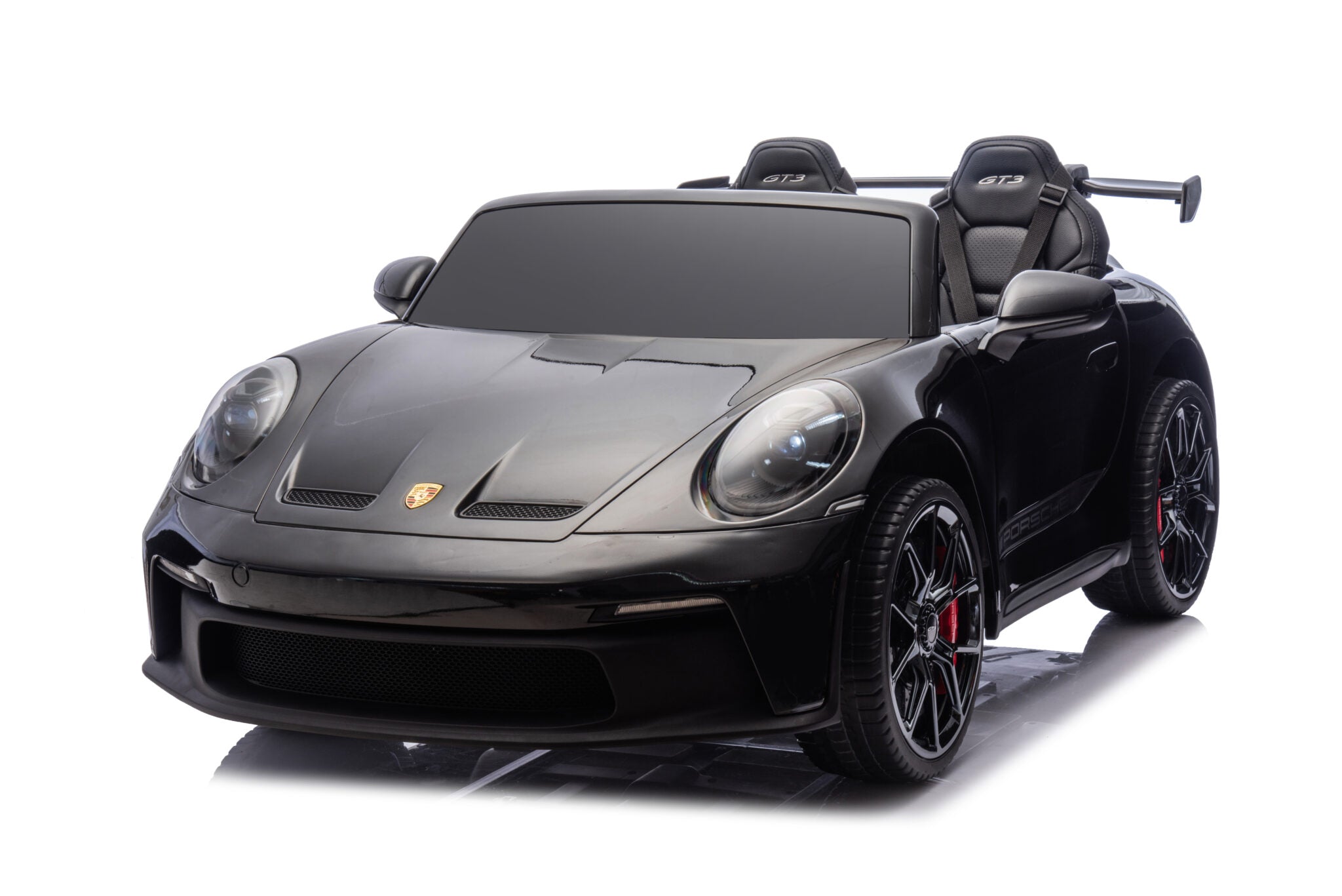 Porsche 911 24-volt GT3 elektrische kinderauto metallic zwart met MP4-speler