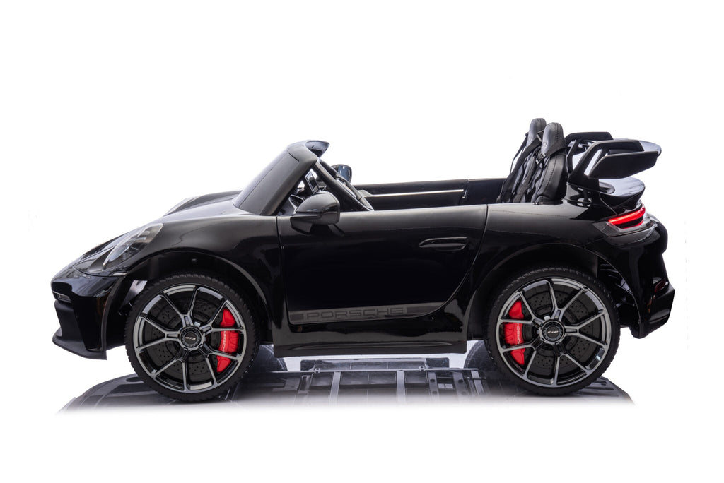 Porsche 911 24-volt GT3 elektrische kinderauto metallic zwart met MP4-speler