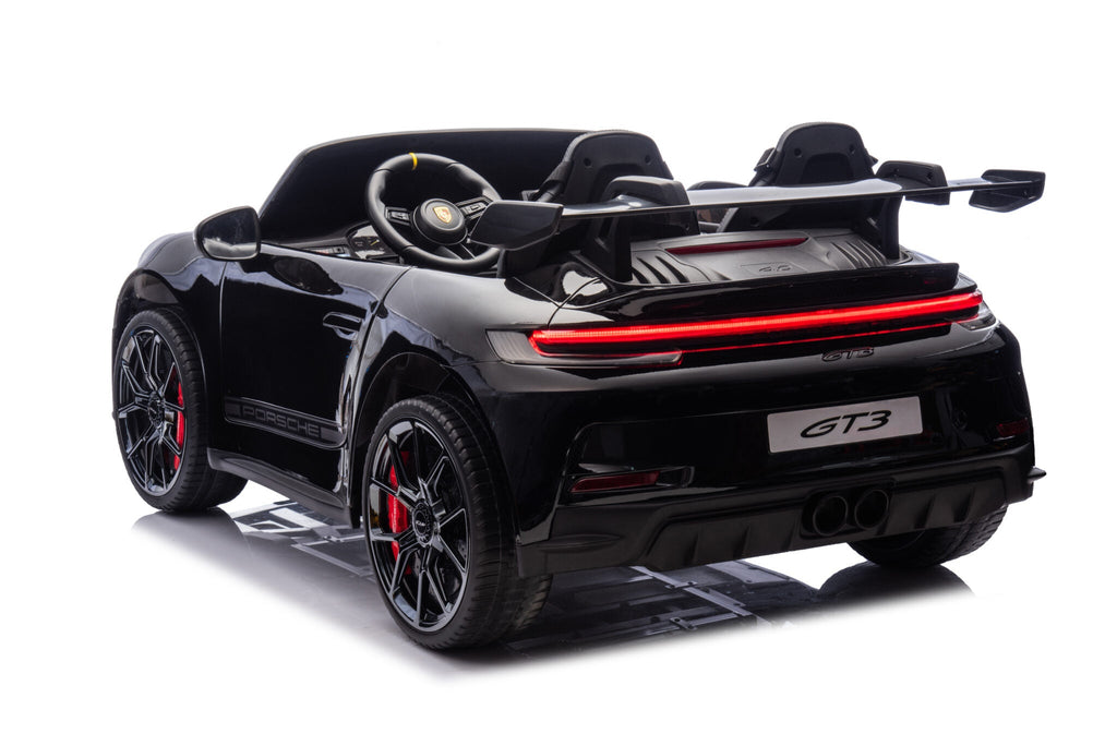 Porsche 911 24-volt GT3 elektrische kinderauto metallic zwart met MP4-speler