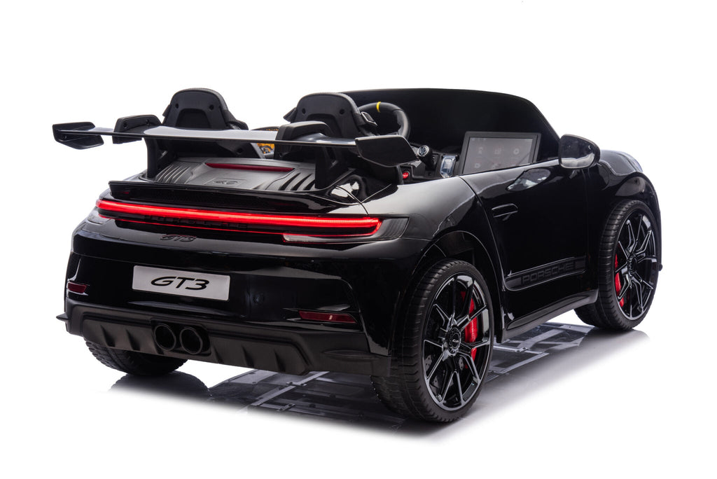Porsche 911 24-volt GT3 elektrische kinderauto metallic zwart met MP4-speler