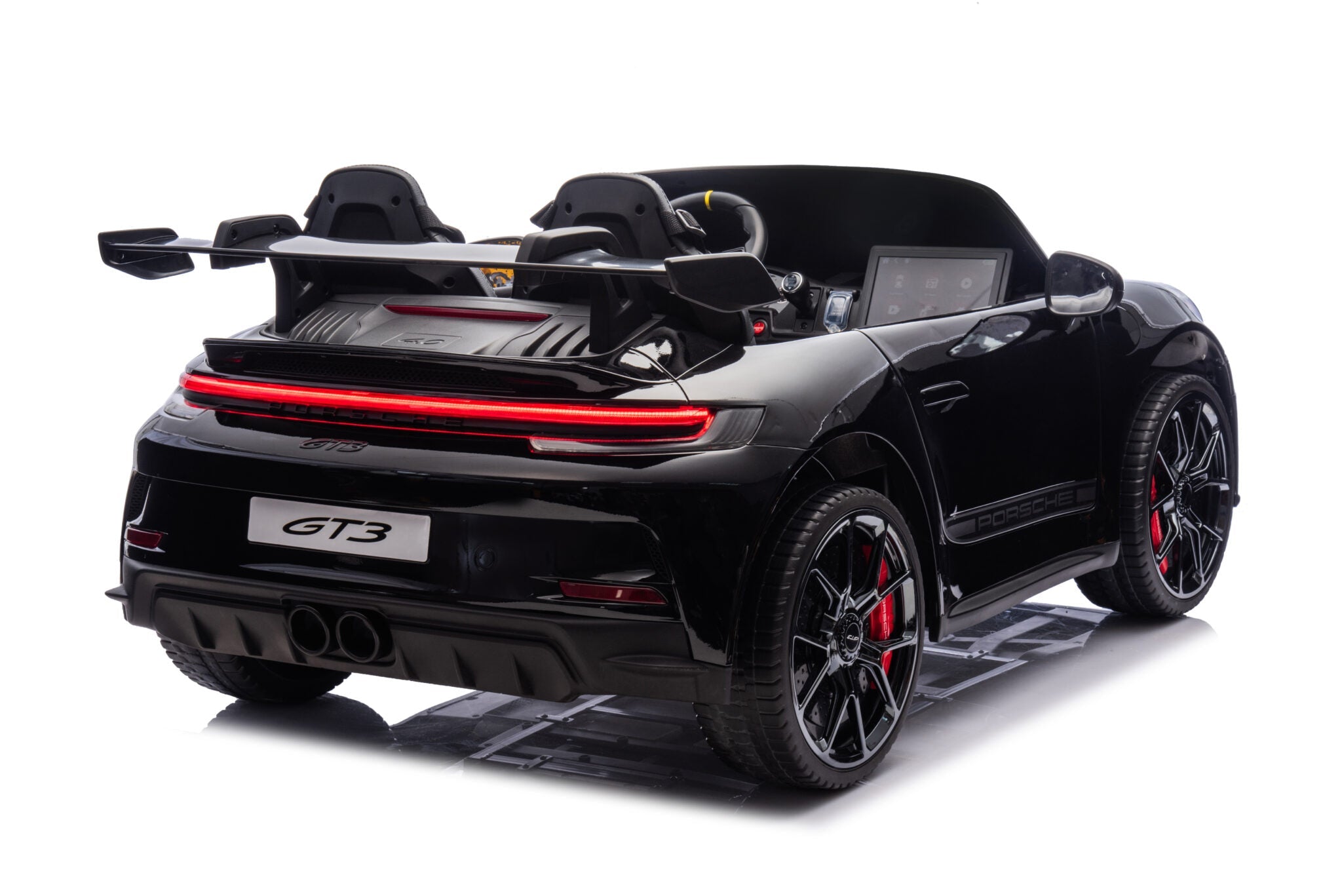 Porsche 911 24-volt GT3 elektrische kinderauto metallic zwart met MP4-speler
