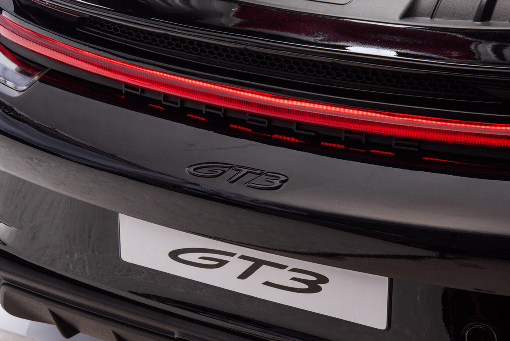 Porsche 911 24-volt GT3 elektrische kinderauto metallic zwart met MP4-speler