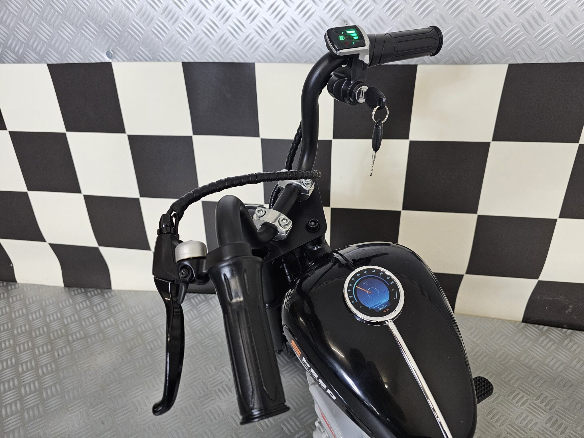 Black 24V Electric Chopper for Kids – Ride-On Motorcycle with Realistic Cruiser Design