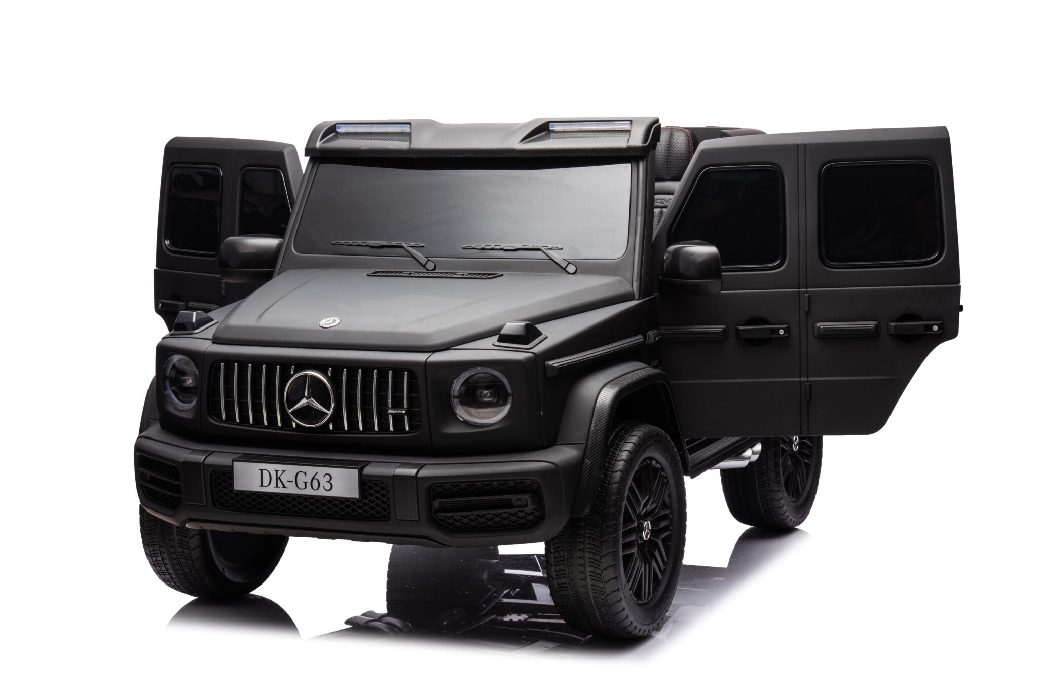 Accu-kinderauto Mercedes G63 24-volt 2-persoons mat zwart
