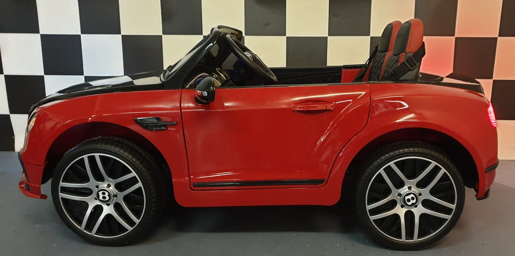 Bentley Continental Battery-Powered Kids Car Black/Red – 12V Electric Ride-On with Remote Control (1.5-Seater)