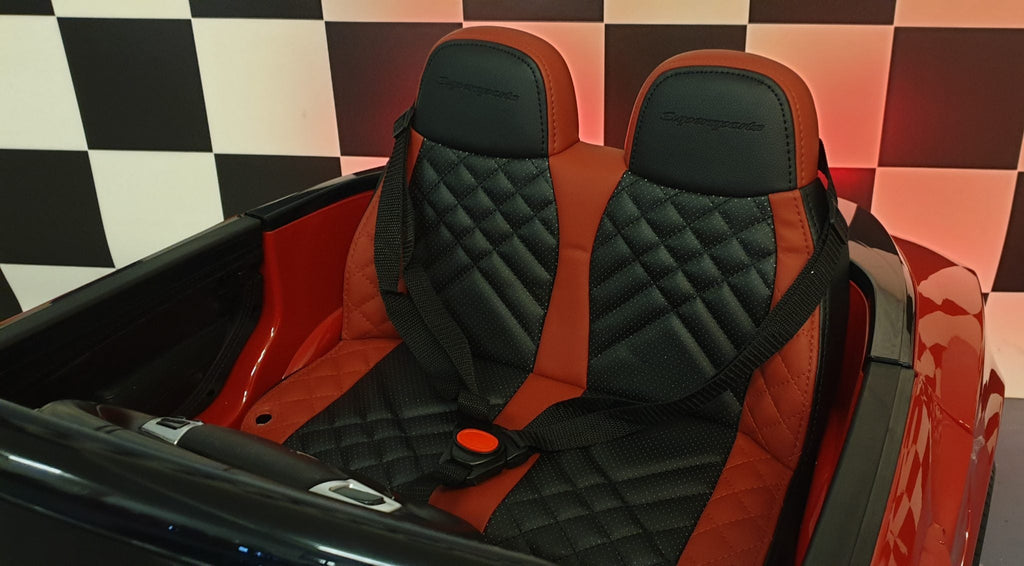 Bentley Continental Battery-Powered Kids Car Black/Red – 12V Electric Ride-On with Remote Control (1.5-Seater)